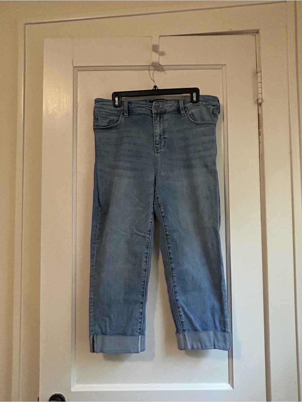 Women’s Liverpool Light Wash Cropped Jeans for Women - Size 16
